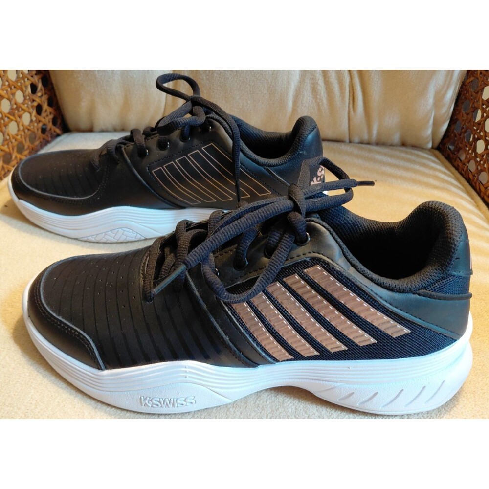 K-Swiss Court Express Womens 10 Tennis Pickleball Shoes Black Rose Gold 95443